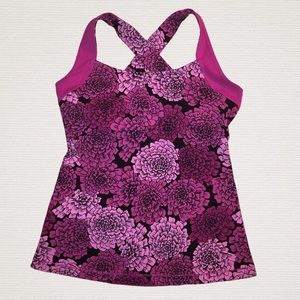 LUCY Powermax Pink Floral Athletic Bra Tank Top S